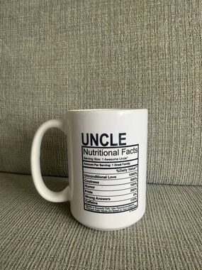Uncle Nutritional Facts Ceramic Coffee Mug - White